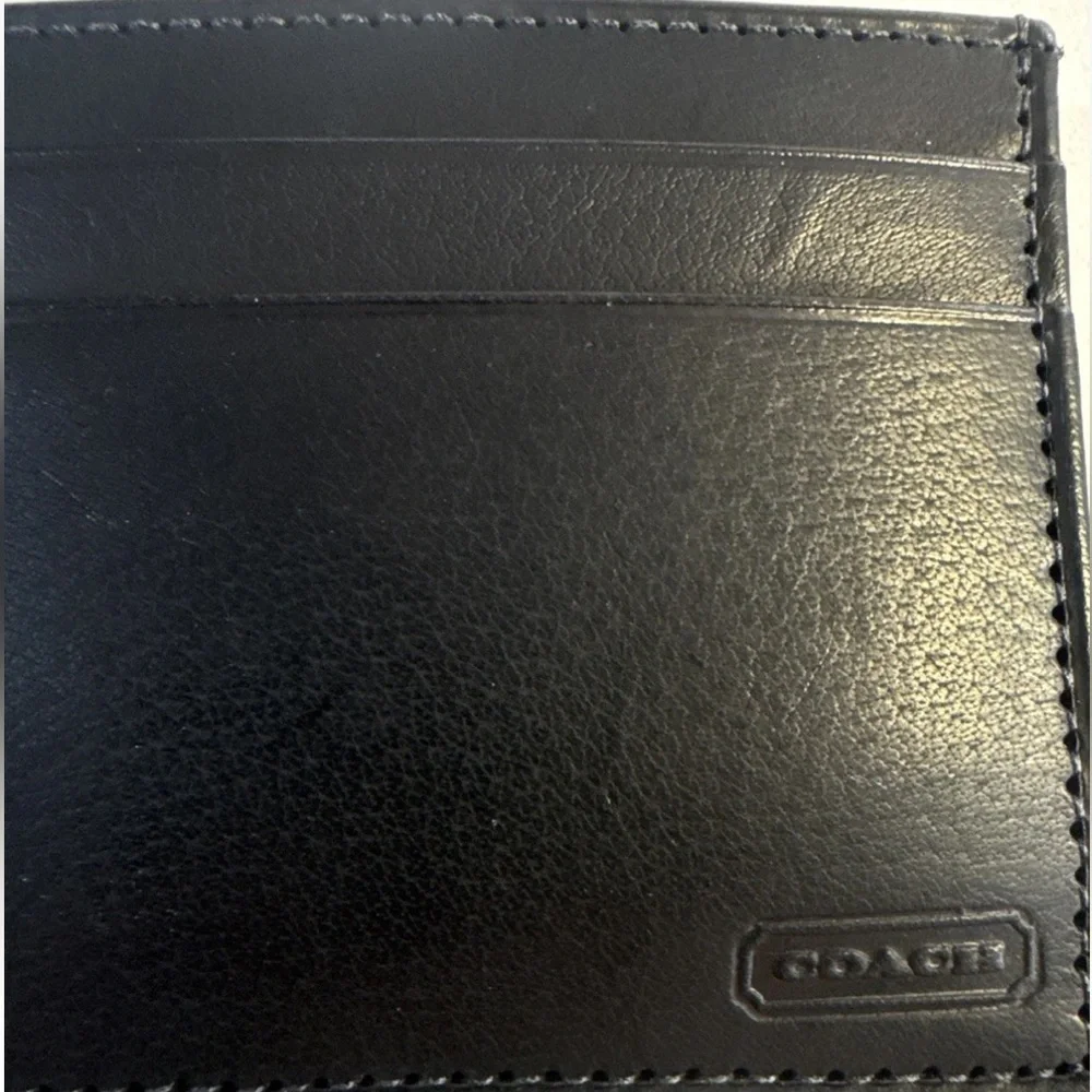 *NWT Coach Vintage Water buffalo Slim card case holder wallet black #4790